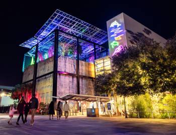 South Carolina Aquarium with glowing lights