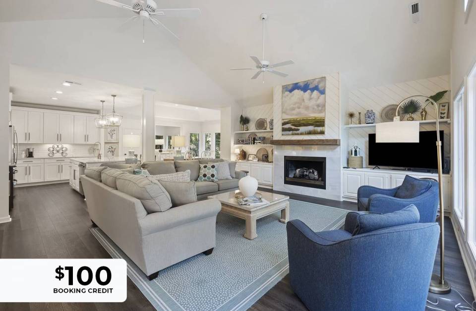 Beautifully decorated living room interior