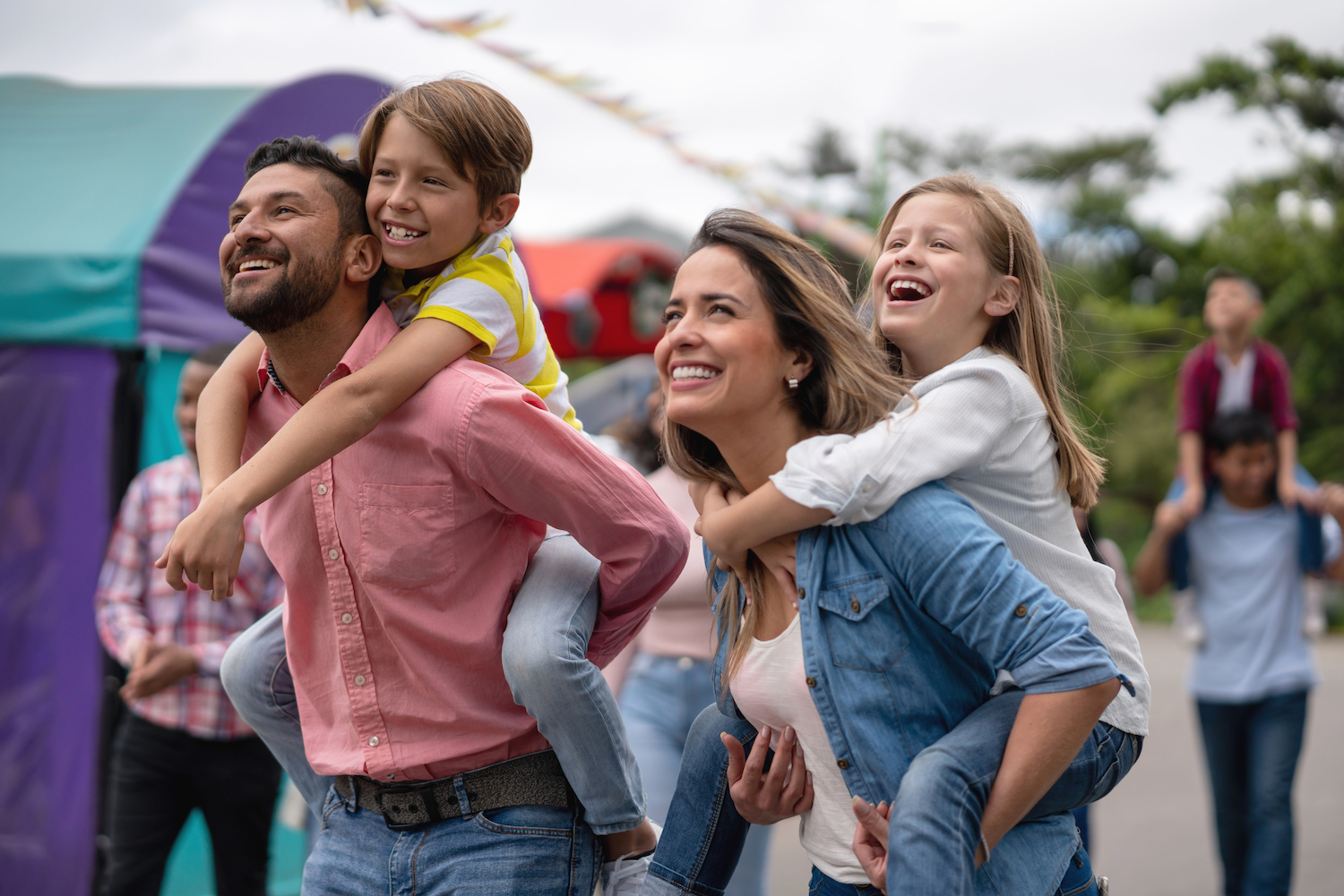 Family at spring break festival